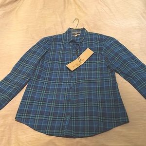 NWT Burberry Brit women’s long sleeve button down shirt
